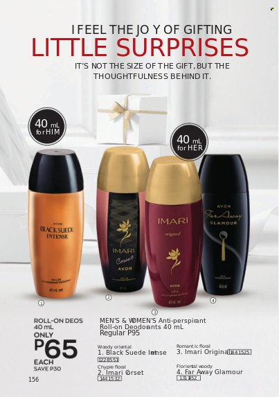 thumbnail - Avon offer  - 1.12.2021 - 31.12.2021 - Sales products - Avon, anti-perspirant, far away, roll-on, Imari. Page 154.