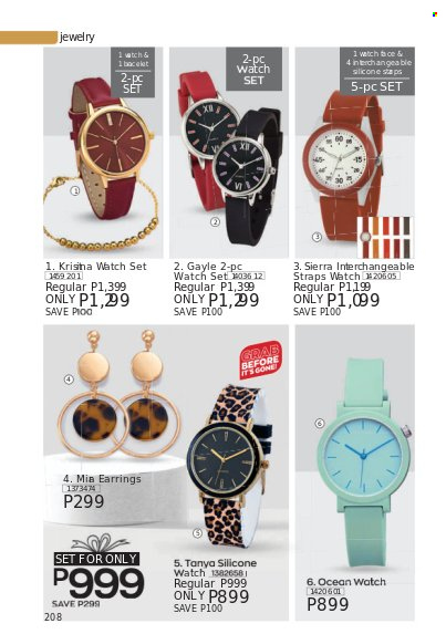 thumbnail - Avon offer  - 1.12.2021 - 31.12.2021 - Sales products - earrings, watch, jewelry. Page 206.