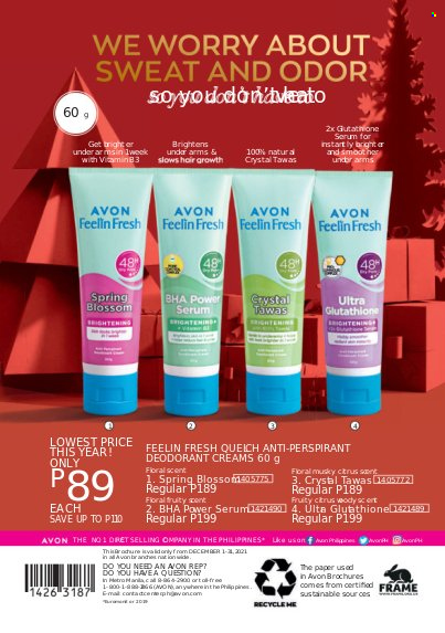 thumbnail - Avon offer  - 1.12.2021 - 31.12.2021 - Sales products - Avon, serum, anti-perspirant, deodorant. Page 266.