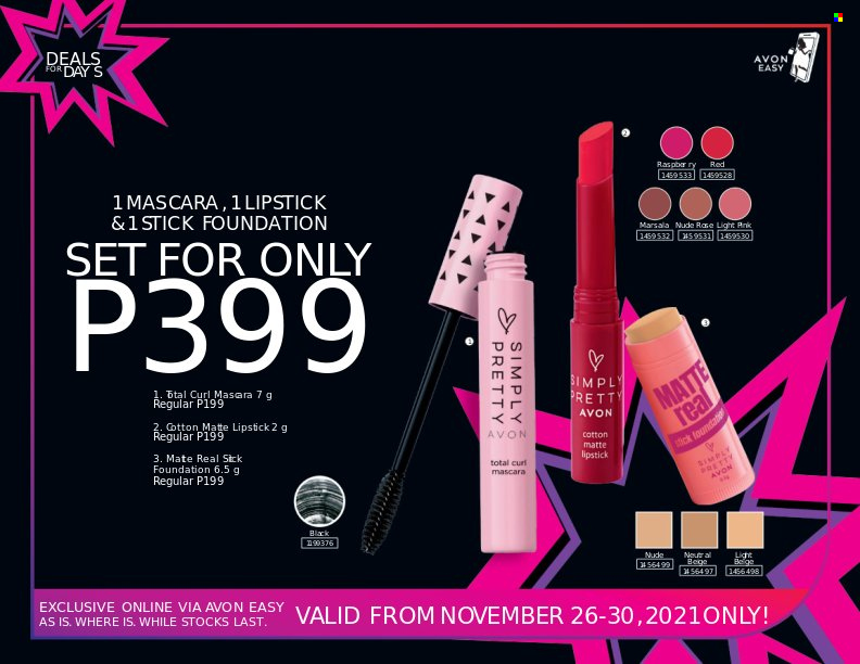 thumbnail - Avon offer  - 26.11.2021 - 30.11.2021 - Sales products - Avon, lipstick, mascara. Page 2.