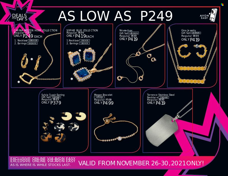 thumbnail - Avon offer  - 26.11.2021 - 30.11.2021 - Sales products - Avon, gift set, bracelet, earrings. Page 5.