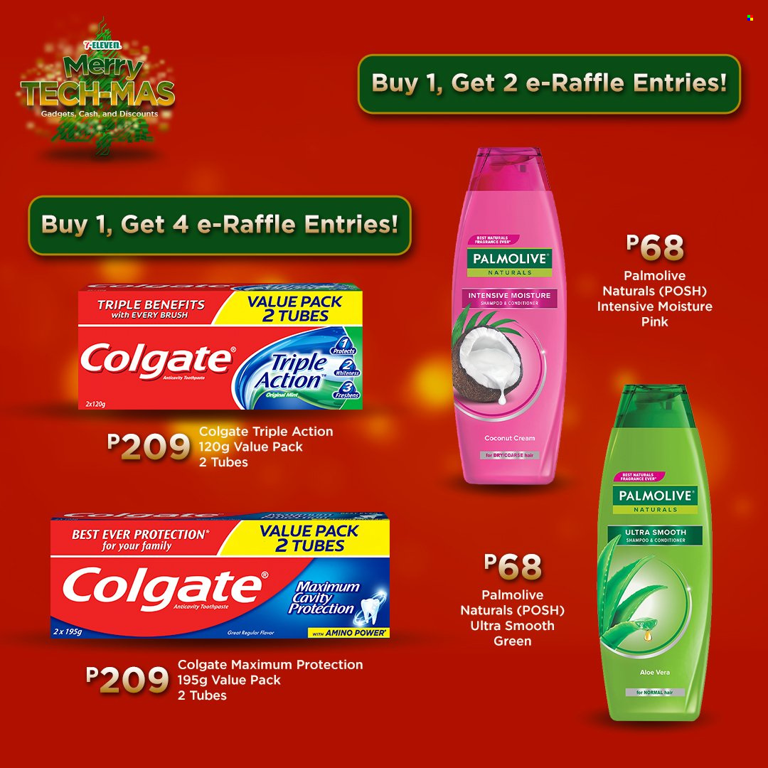 thumbnail - 7 Eleven offer  - 17.11.2021 - 25.1.2022 - Sales products - shampoo, Palmolive, Colgate, toothpaste, conditioner, brush. Page 30.