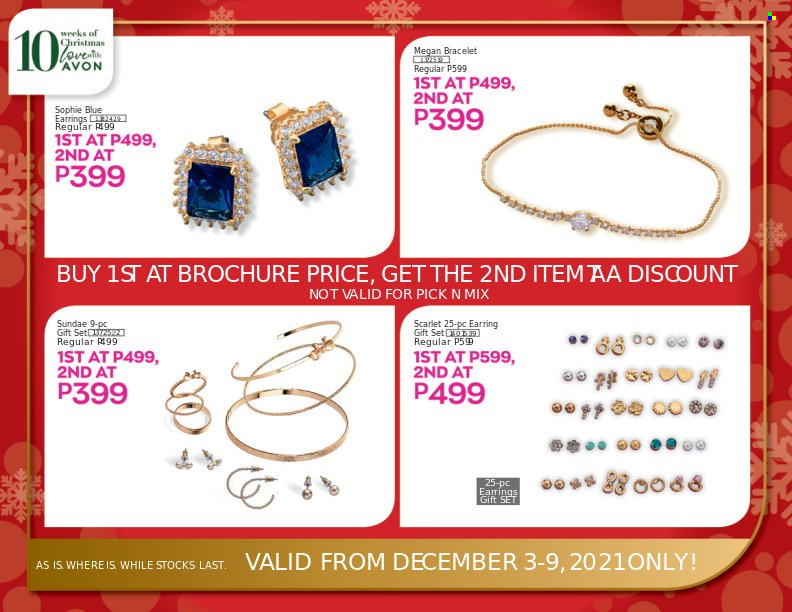 thumbnail - Avon offer  - 3.12.2021 - 9.12.2021 - Sales products - Avon, gift set, bracelet, earrings. Page 3.