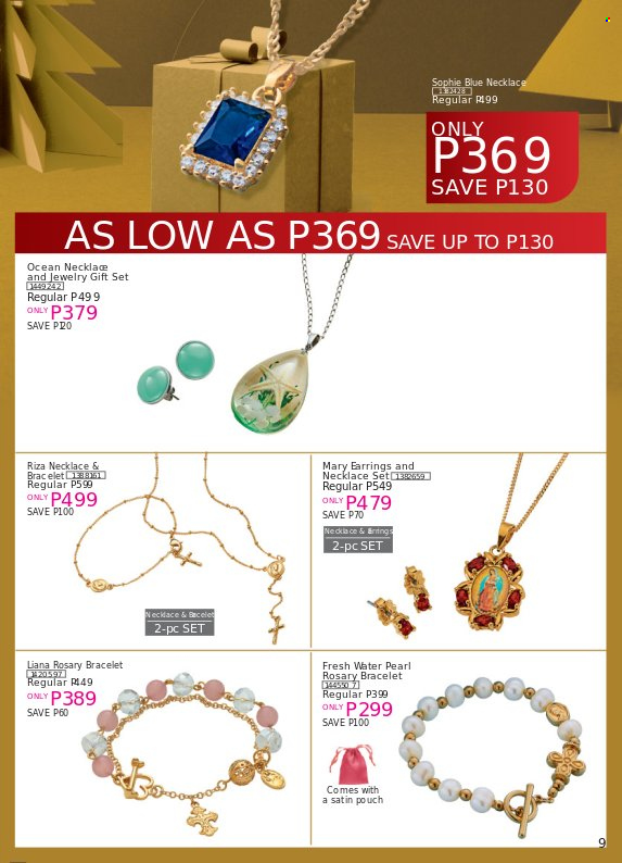 thumbnail - Avon offer  - 18.12.2021 - 31.12.2021 - Sales products - gift set, bracelet, earrings, necklace, jewelry. Page 9.