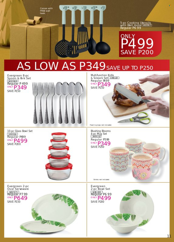 thumbnail - Avon offer  - 18.12.2021 - 31.12.2021 - Sales products - hook, knife, mug, spoon, bowl set, glass bowl, bowl. Page 11.