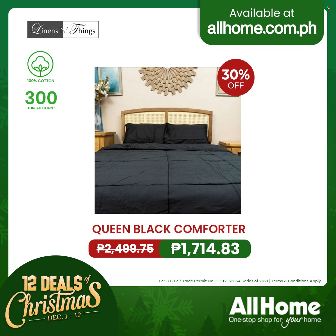 AllHome offer  - 1.12.2021 - 12.12.2021 - Sales products - comforter, linens. Page 24.