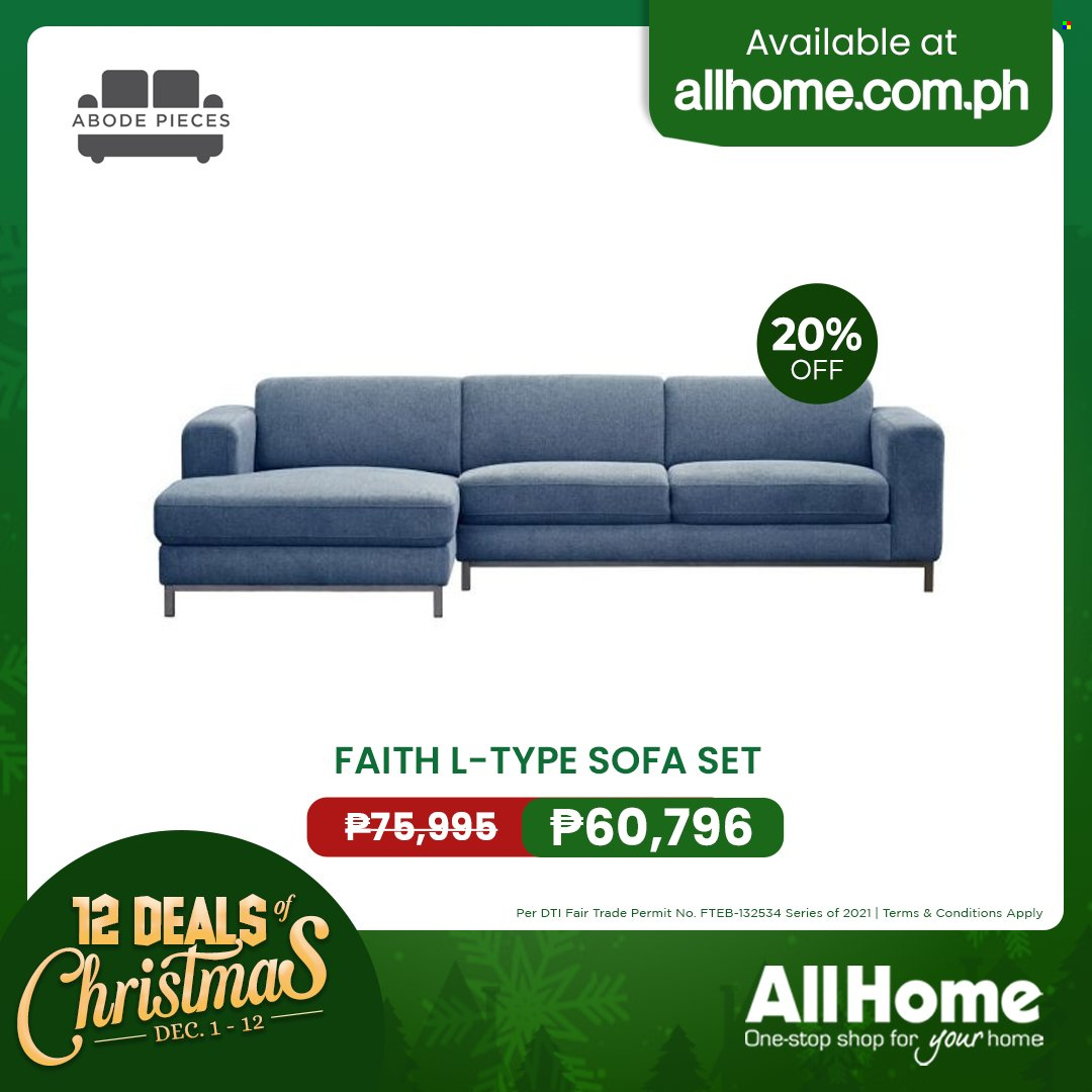 thumbnail - AllHome offer  - 1.12.2021 - 12.12.2021 - Sales products - sofa. Page 36.