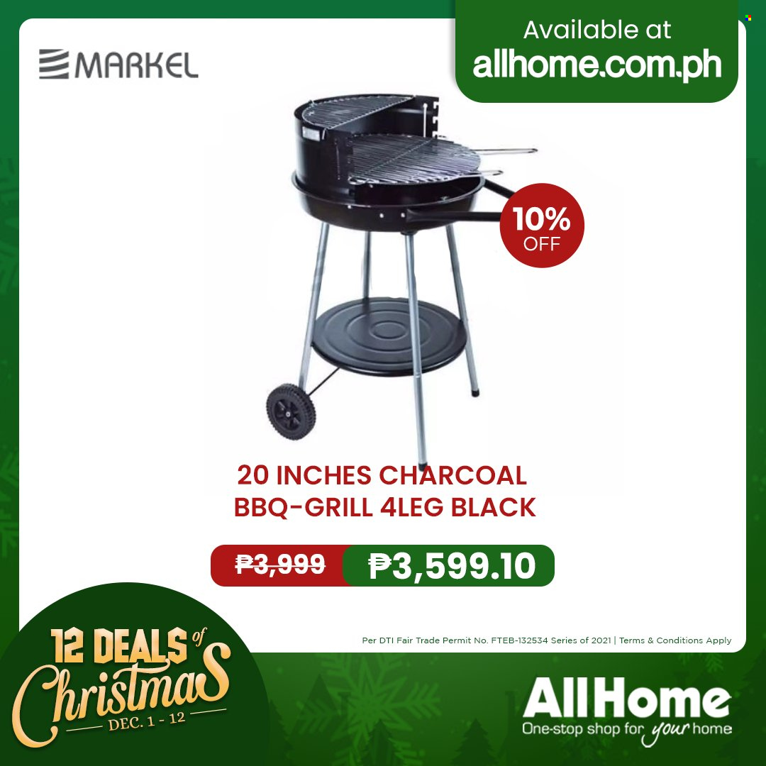 AllHome offer  - 1.12.2021 - 12.12.2021 - Sales products - grill. Page 42.