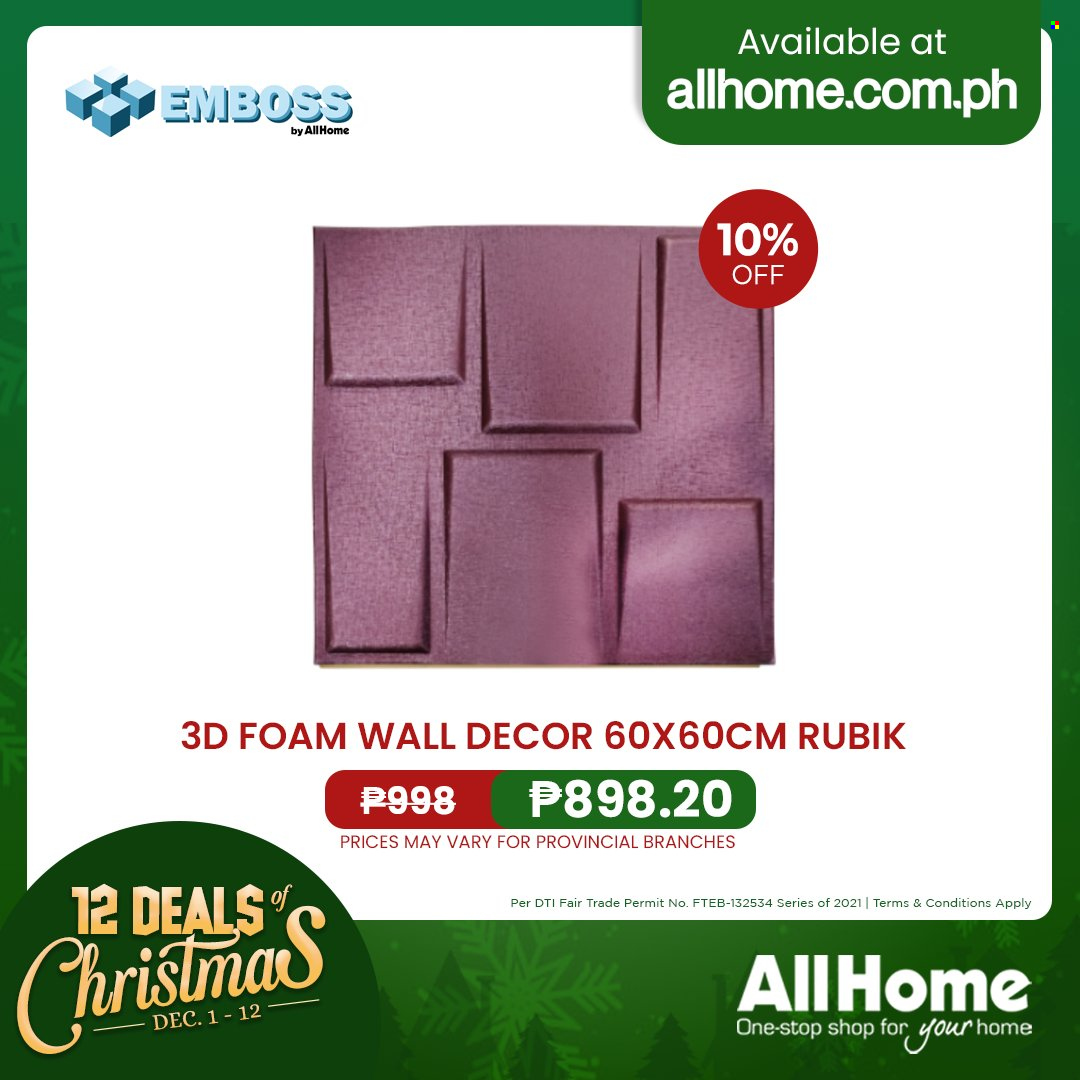 thumbnail - AllHome offer  - 1.12.2021 - 12.12.2021 - Sales products - wall decor. Page 58.