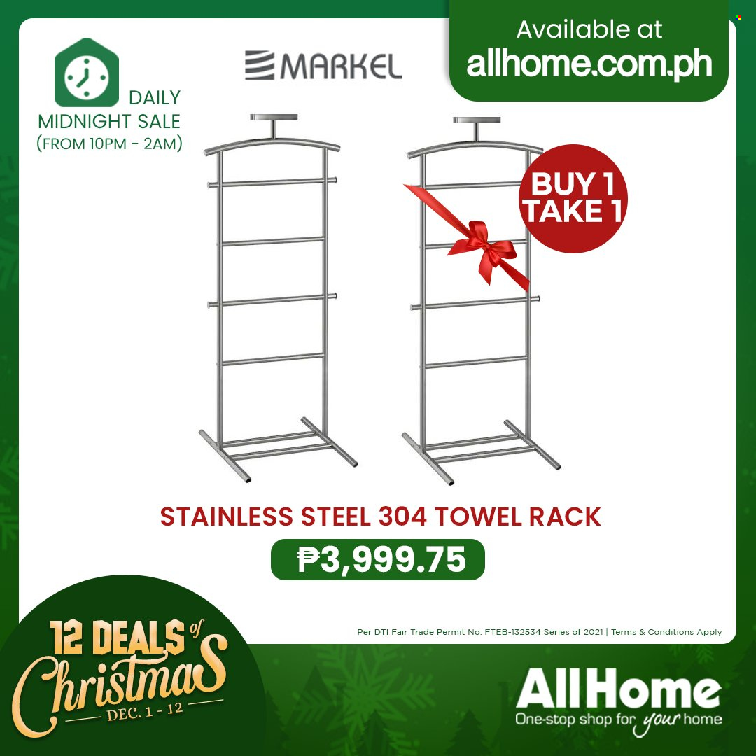 AllHome offer  - 1.12.2021 - 12.12.2021 - Sales products - towel hanger. Page 65.