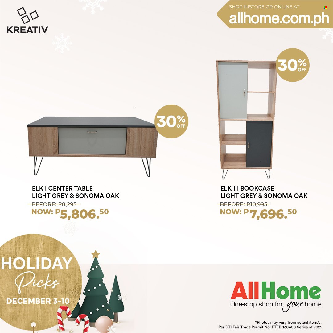 AllHome offer  - 3.12.2021 - 10.12.2021 - Sales products - table, bookcase. Page 5.
