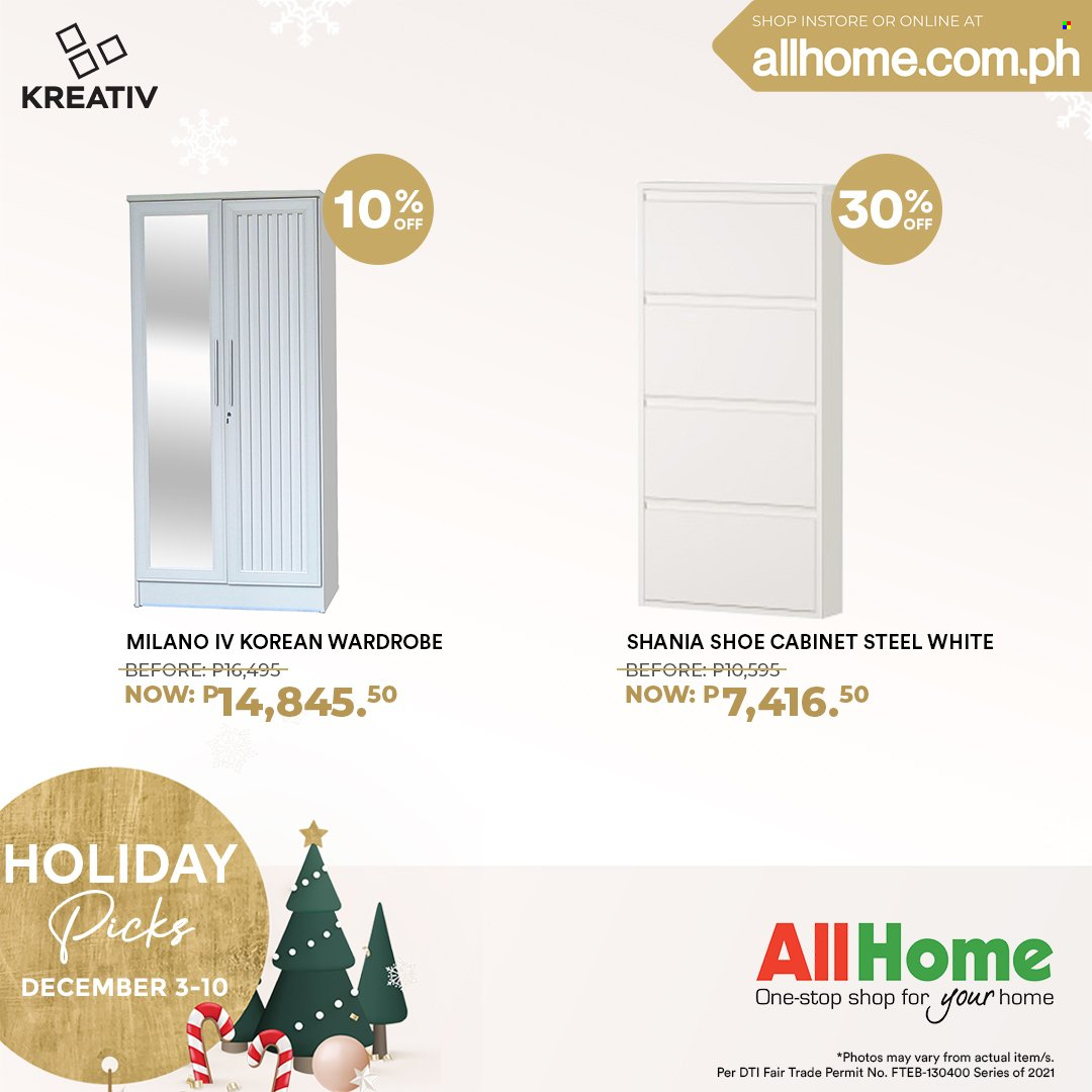 AllHome offer  - 3.12.2021 - 10.12.2021 - Sales products - cabinet, wardrobe, shoe cabinet. Page 12.