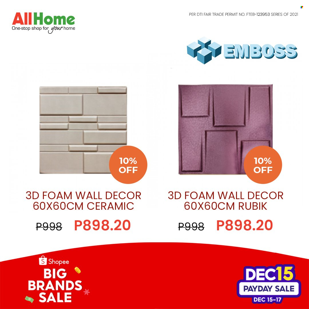 thumbnail - AllHome offer  - 15.12.2021 - 17.12.2021 - Sales products - wall decor. Page 7.