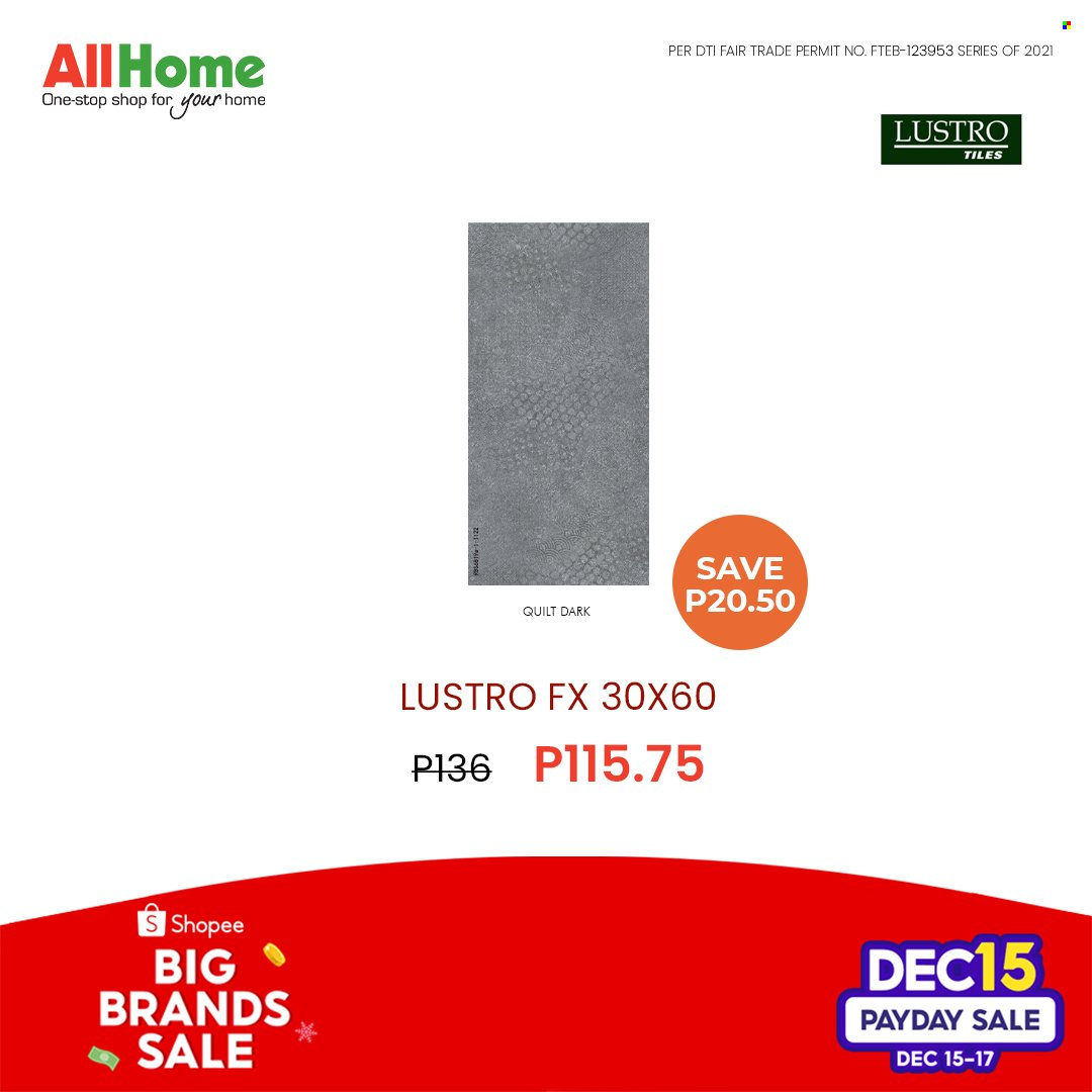 AllHome offer  - 15.12.2021 - 17.12.2021 - Sales products - quilt. Page 30.