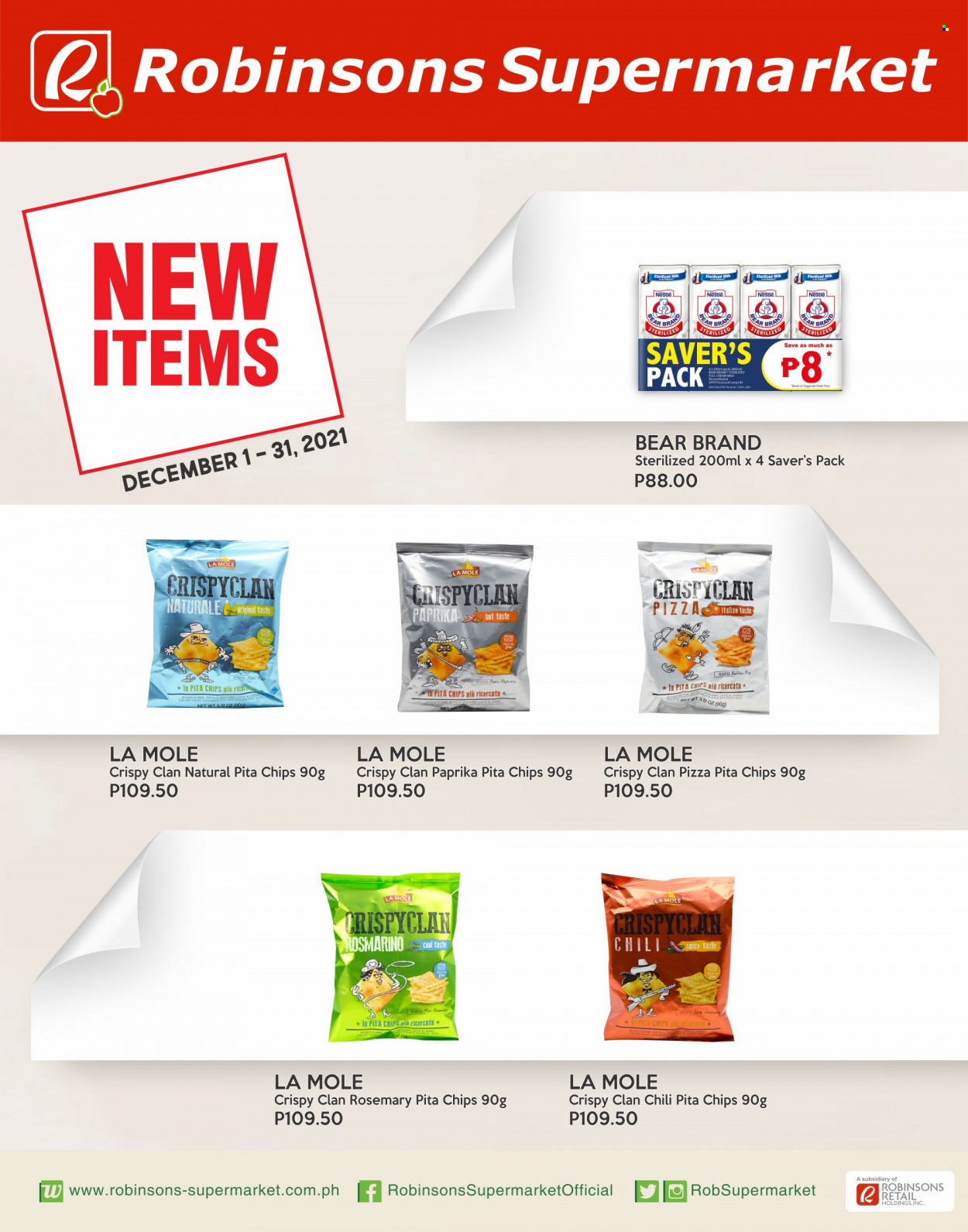 thumbnail - Robinsons Supermarket offer  - 1.12.2021 - 31.12.2021 - Sales products - pizza, Nestlé, chips, pita chips, rosemary. Page 3.