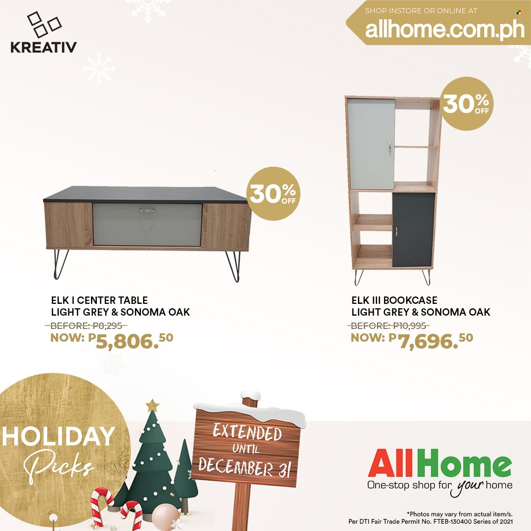 thumbnail - AllHome offer  - 18.12.2021 - 31.12.2021 - Sales products - table, bookcase. Page 5.