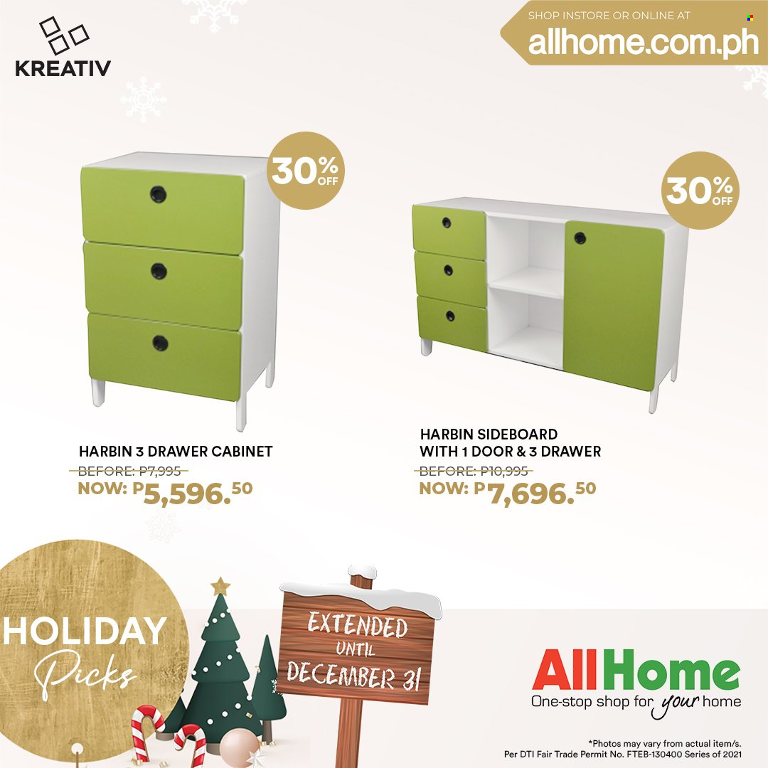 AllHome offer  - 18.12.2021 - 31.12.2021 - Sales products - cabinet, sideboard, drawer cabinet. Page 6.