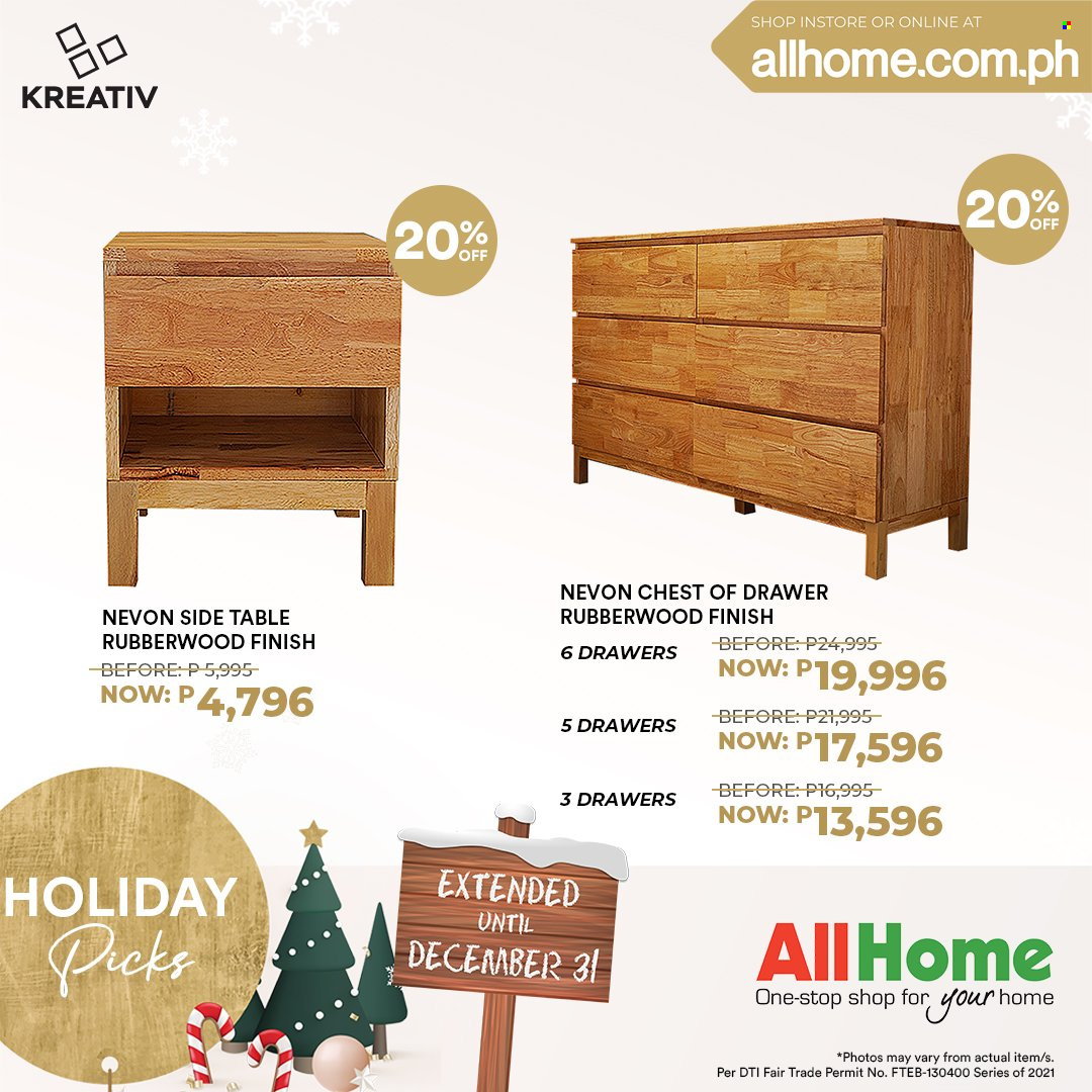 AllHome offer  - 18.12.2021 - 31.12.2021 - Sales products - table, sidetable. Page 8.