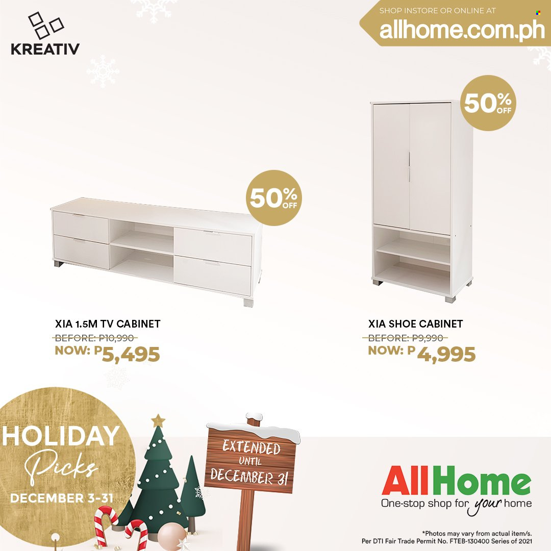 thumbnail - AllHome offer  - 18.12.2021 - 31.12.2021 - Sales products - TV, cabinet, shoe cabinet. Page 11.