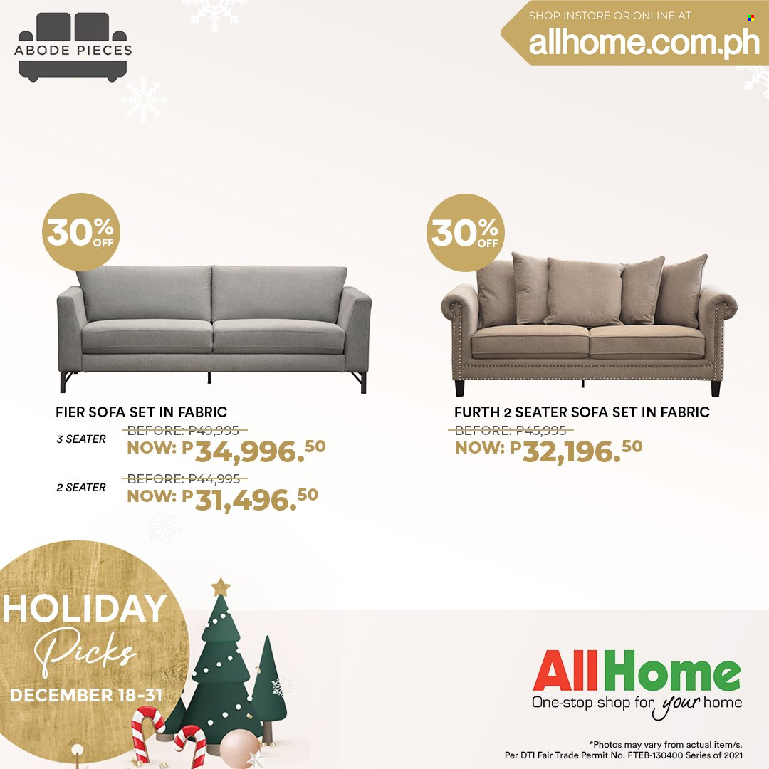 thumbnail - AllHome offer  - 18.12.2021 - 31.12.2021 - Sales products - sofa. Page 16.
