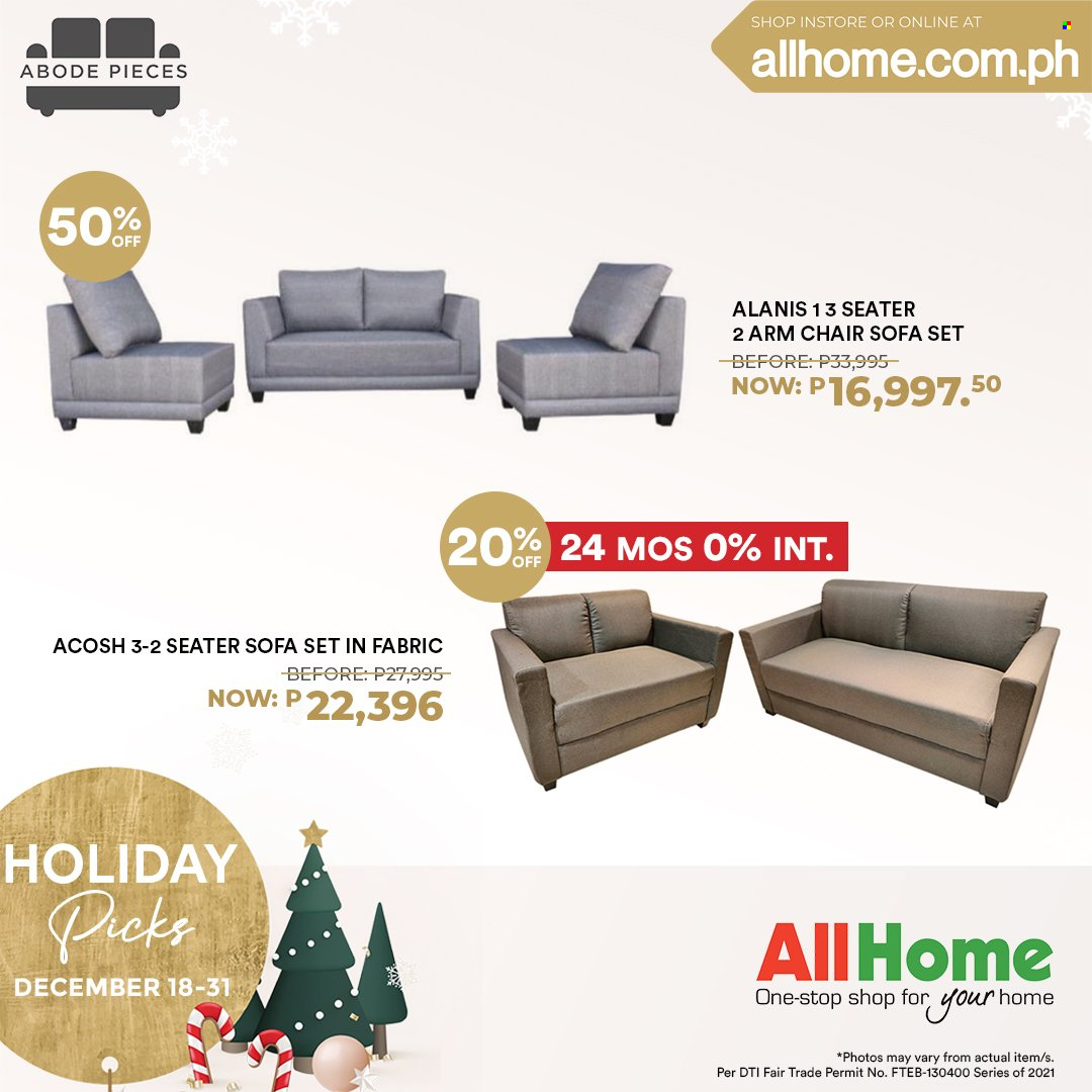 thumbnail - AllHome offer  - 18.12.2021 - 31.12.2021 - Sales products - chair, arm chair, sofa. Page 19.