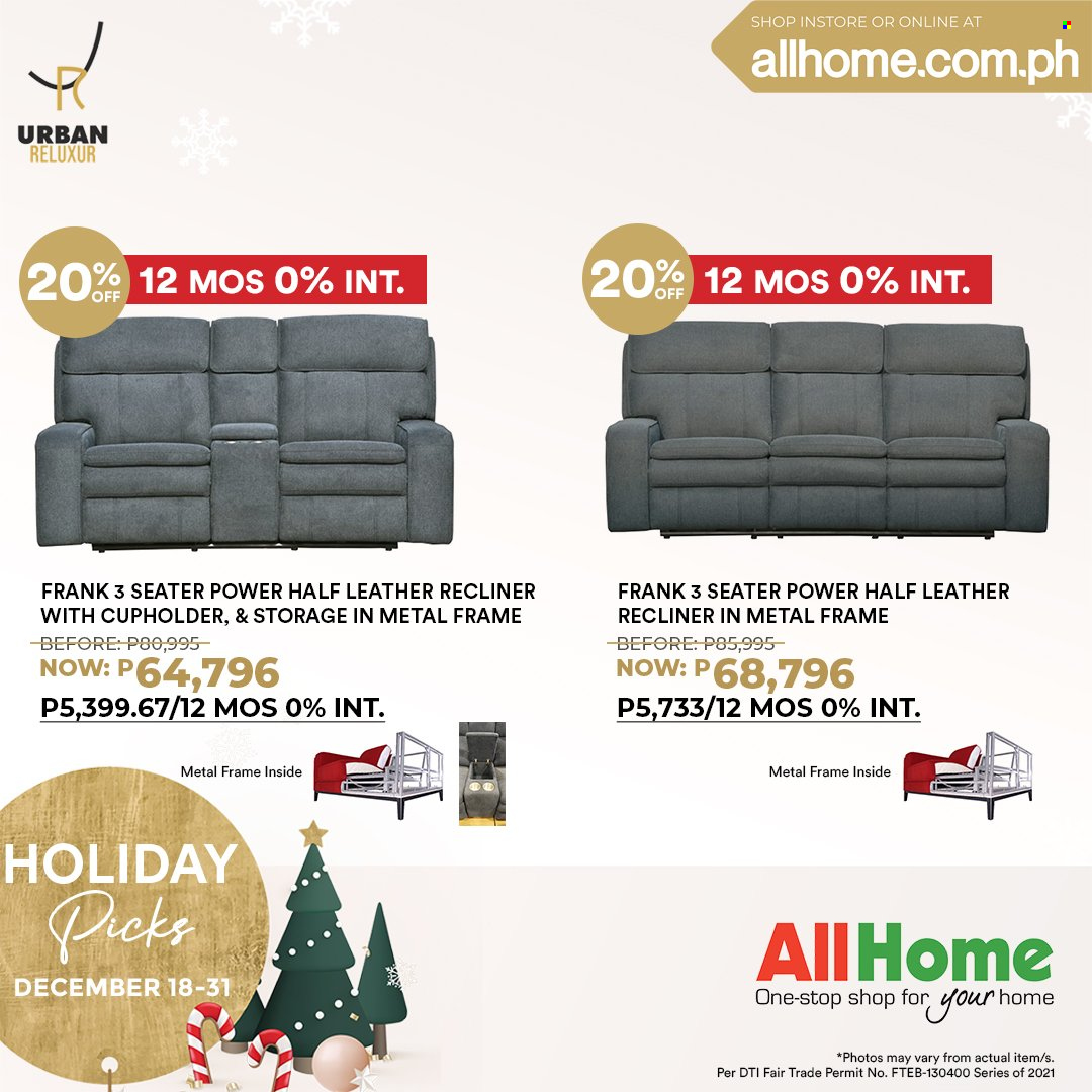 thumbnail - AllHome offer  - 18.12.2021 - 31.12.2021 - Sales products - recliner chair, metal frame. Page 24.