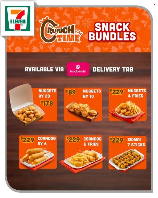 thumbnail - 7 Eleven offer  - Sales products - nuggets, potato fries, snack. Page 1.