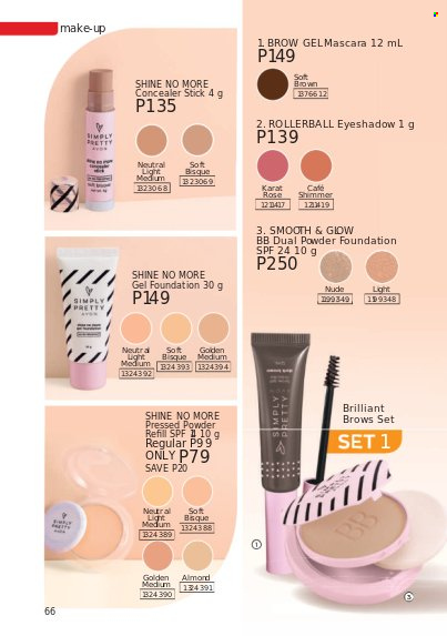 thumbnail - Avon offer  - 1.1.2022 - 31.1.2022 - Sales products - corrector, eyeshadow, face powder, powder foundation. Page 66.