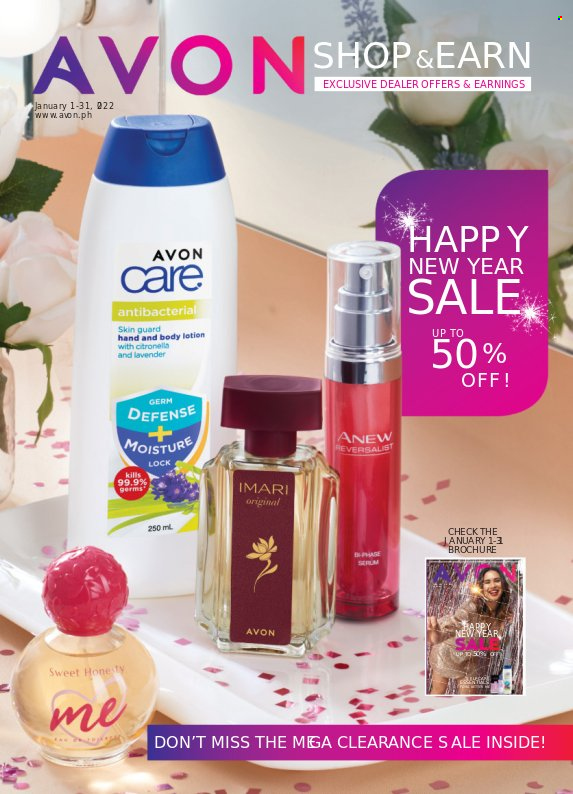 thumbnail - Avon offer  - 1.1.2022 - 31.1.2022 - Sales products - Avon, Anew, body lotion, Imari. Page 1.
