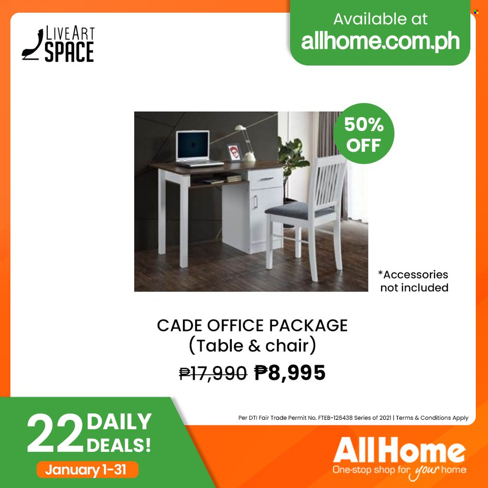 thumbnail - AllHome offer  - 1.1.2022 - 31.1.2022 - Sales products - table, chair. Page 16.