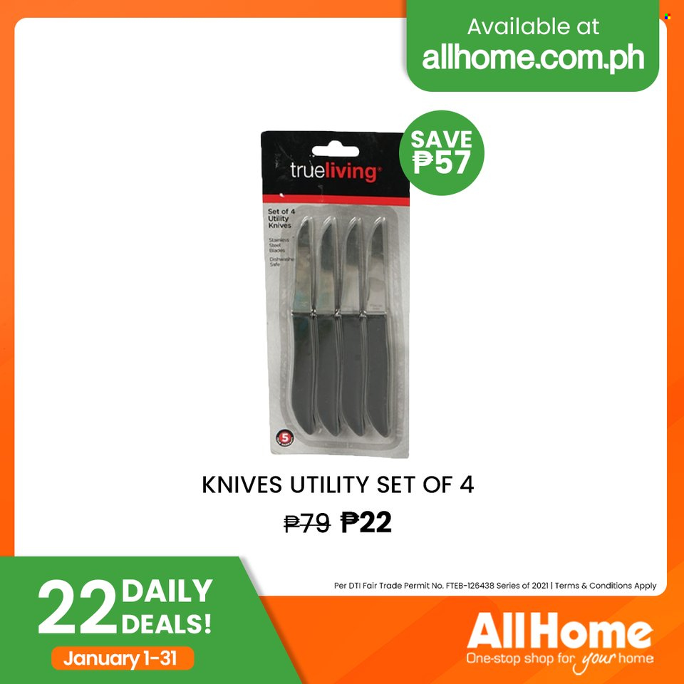 thumbnail - AllHome offer  - 1.1.2022 - 31.1.2022 - Sales products - knife. Page 19.
