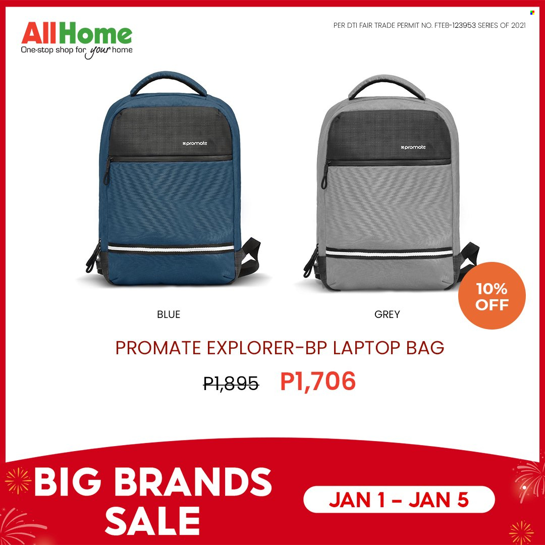 thumbnail - AllHome offer  - 1.1.2022 - 5.1.2022 - Sales products - laptop, bag. Page 7.