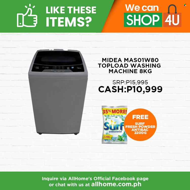 thumbnail - AllHome offer  - Sales products - Midea, washing machine. Page 10.