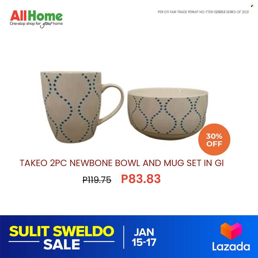 thumbnail - AllHome offer  - 15.1.2022 - 17.1.2022 - Sales products - mug, bowl. Page 10.