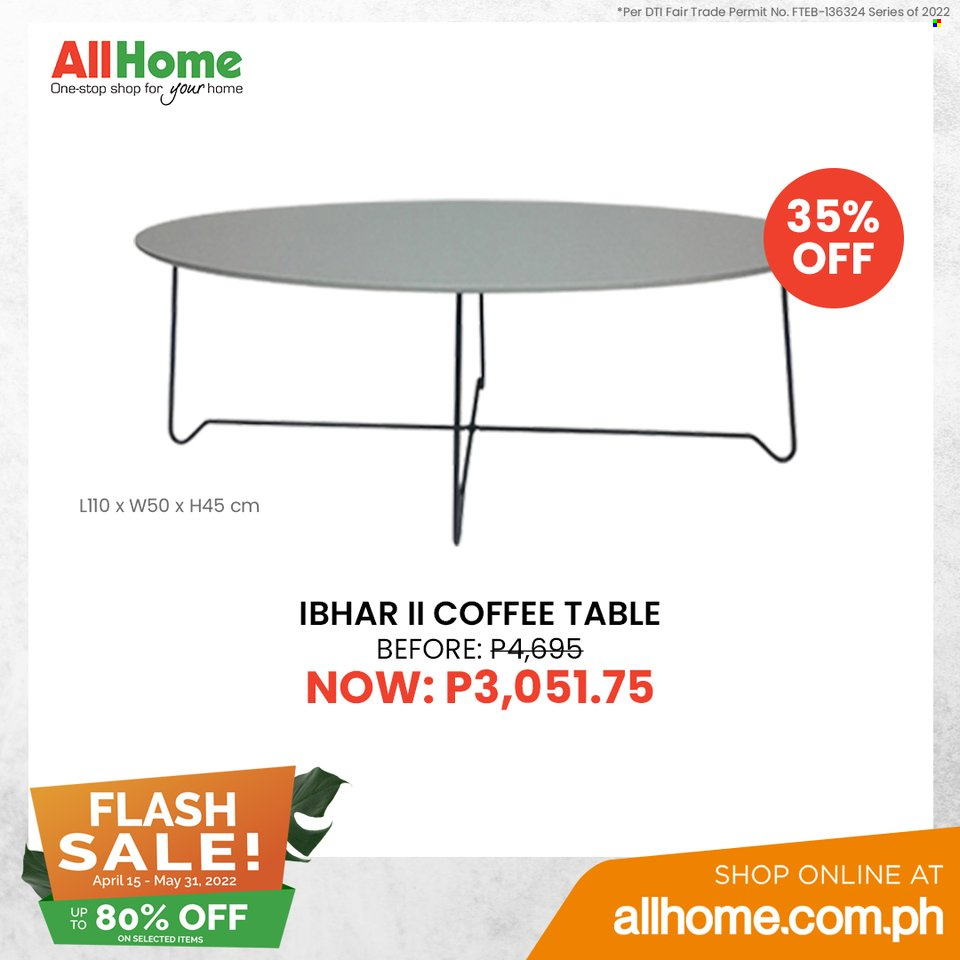 thumbnail - AllHome offer  - 15.4.2022 - 31.5.2022 - Sales products - table, coffee table. Page 5.