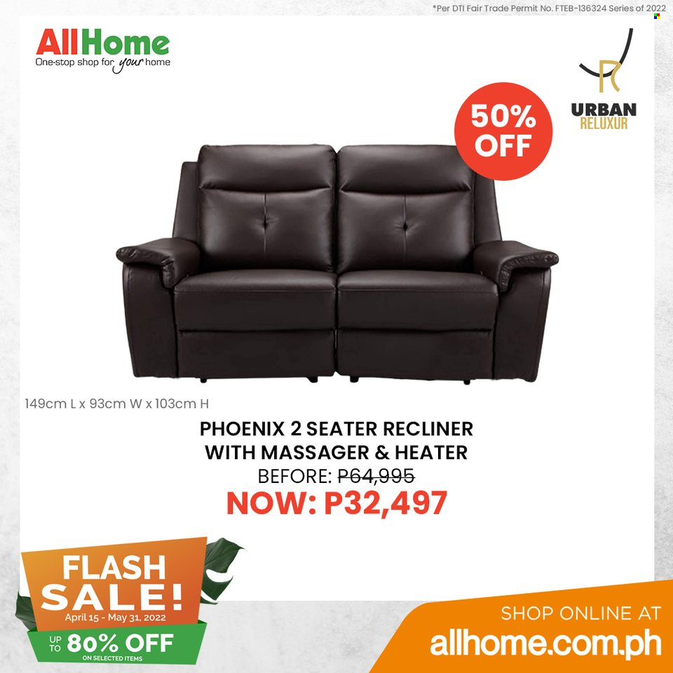 thumbnail - AllHome offer  - 15.4.2022 - 31.5.2022 - Sales products - massager, recliner chair. Page 8.