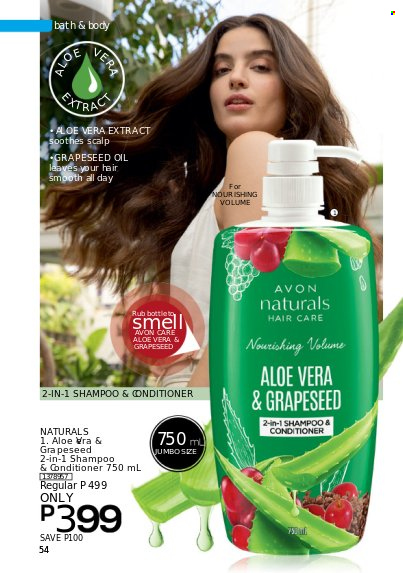 thumbnail - Avon offer  - 1.5.2022 - 31.5.2022 - Sales products - shampoo, Avon, grape seed oil, conditioner. Page 54.
