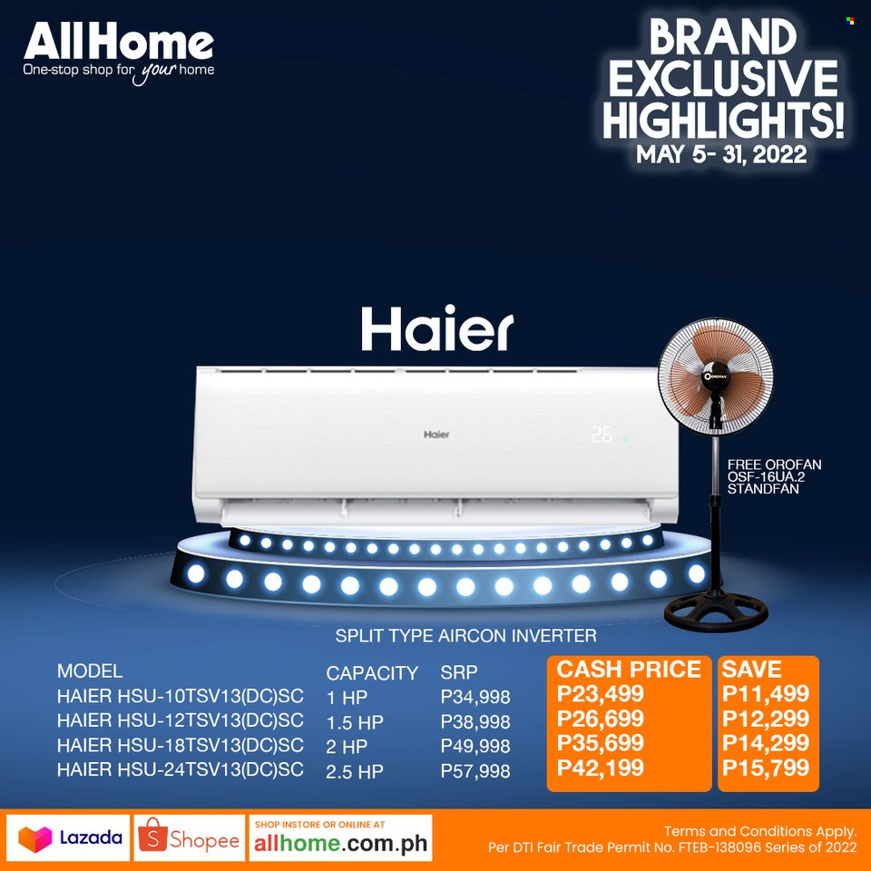 thumbnail - AllHome offer  - 5.5.2022 - 31.5.2022 - Sales products - Hewlett Packard, Haier. Page 3.
