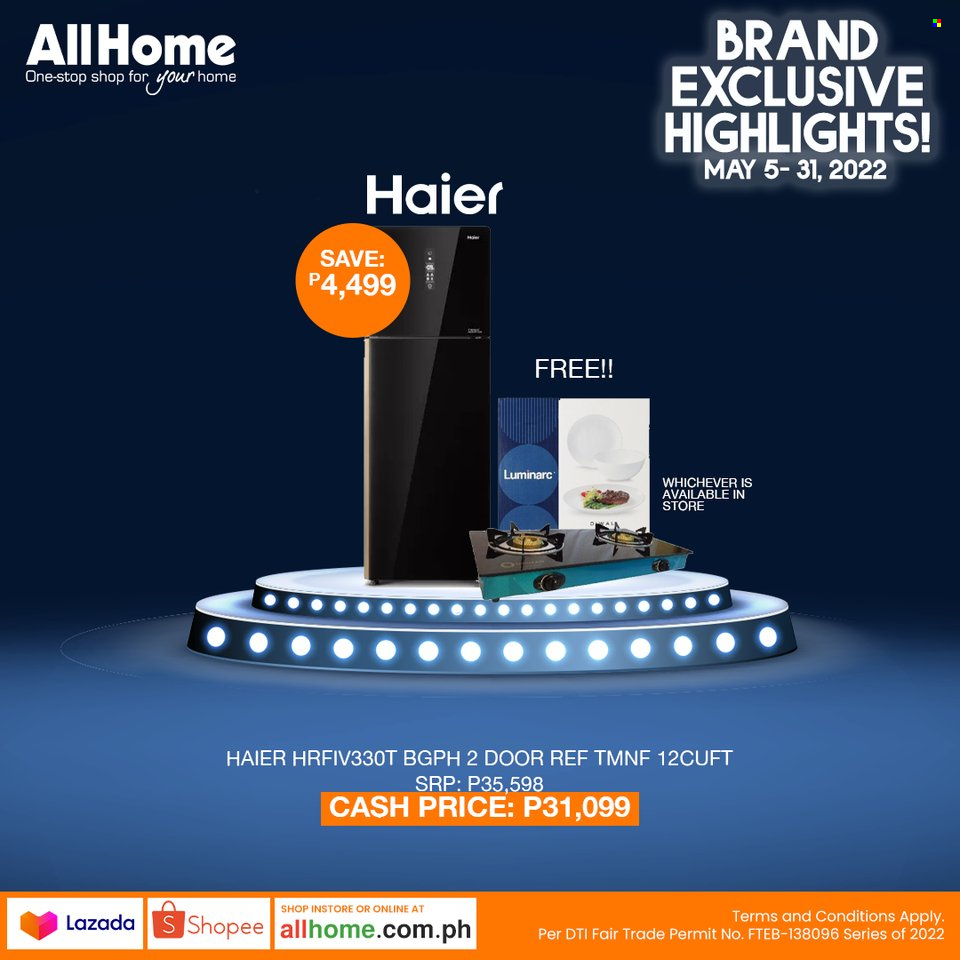 thumbnail - AllHome offer  - 5.5.2022 - 31.5.2022 - Sales products - Haier. Page 11.