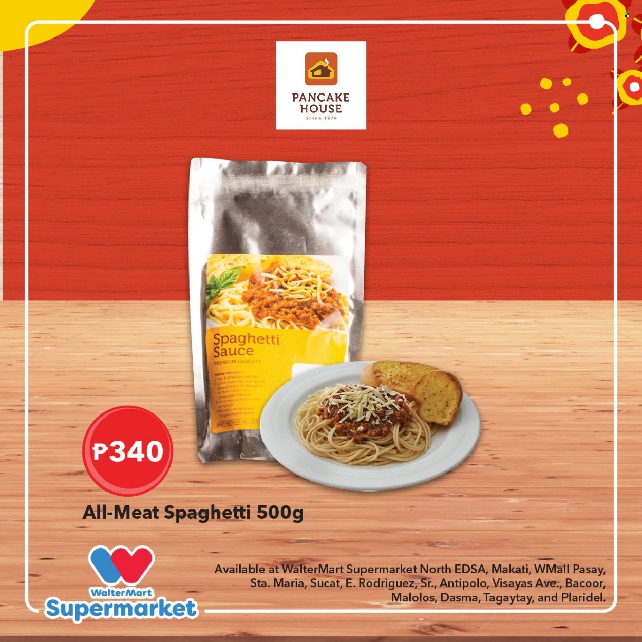 thumbnail - Walter Mart offer  - Sales products - spaghetti, sauce, pancakes, spaghetti sauce. Page 15.
