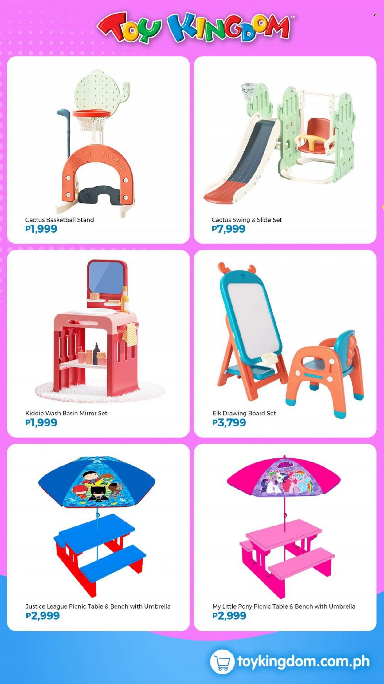 thumbnail - Toy Kingdom offer  - Sales products - drawing board, table, portable basketball system, basketball, My Little Pony. Page 8.