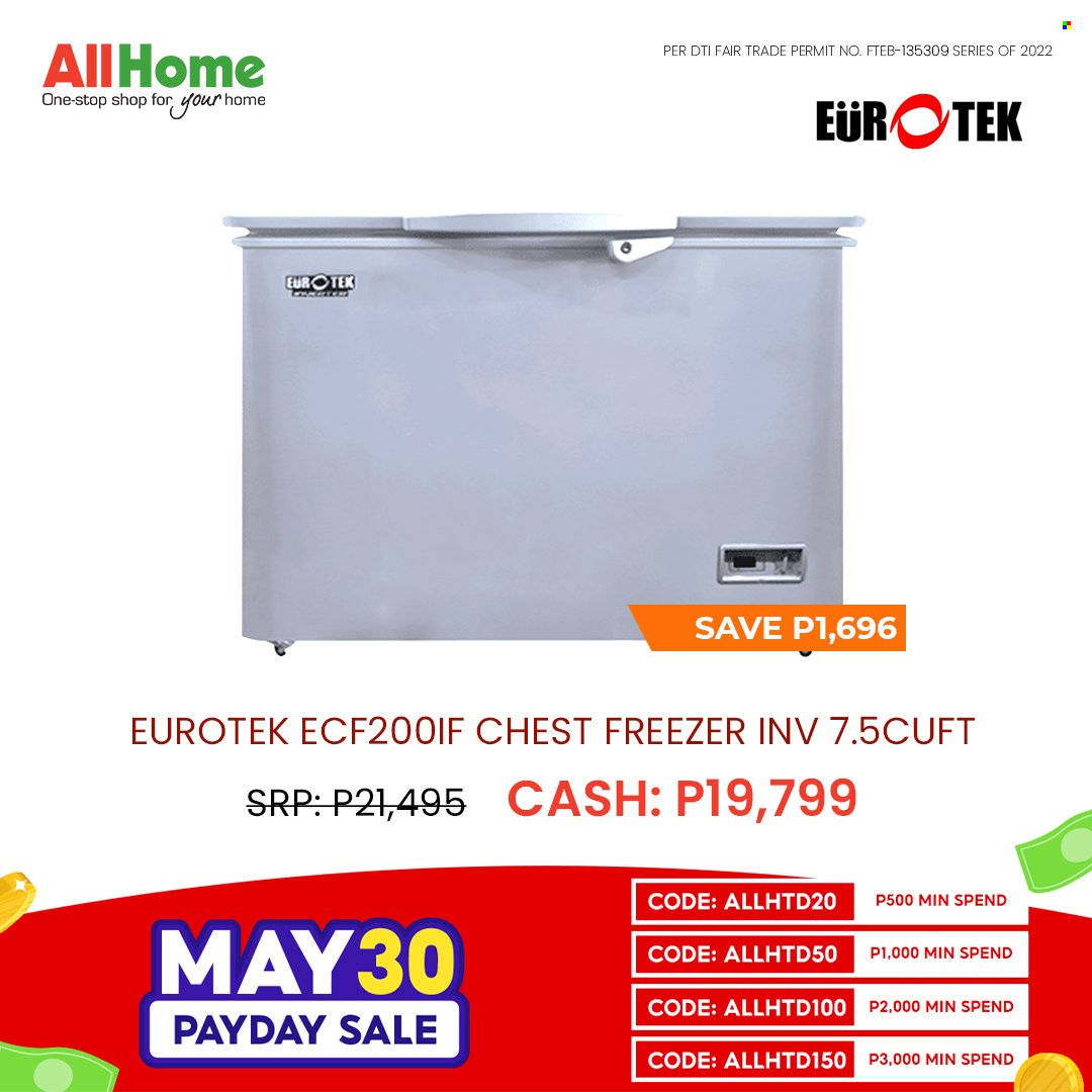 thumbnail - AllHome offer  - 30.5.2022 - 30.5.2022 - Sales products - freezer, chest freezer. Page 2.