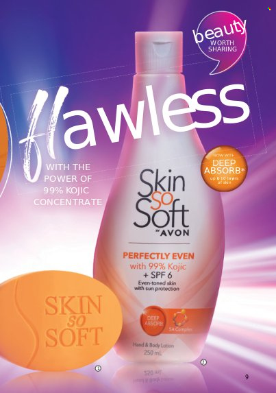 thumbnail - Avon offer  - 1.7.2022 - 31.7.2022 - Sales products - Avon, Skin So Soft, body lotion. Page 9.