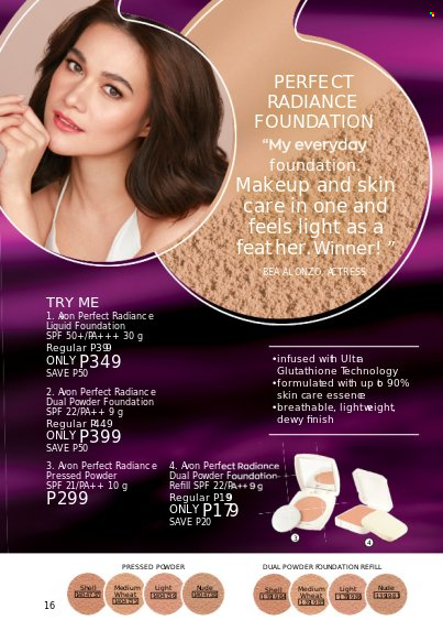 thumbnail - Avon offer  - 1.7.2022 - 31.7.2022 - Sales products - Avon, makeup, face powder, powder foundation. Page 16.