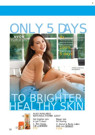 thumbnail - Avon offer  - 1.7.2022 - 31.7.2022 - Sales products - Avon, soap bar, soap. Page 50.