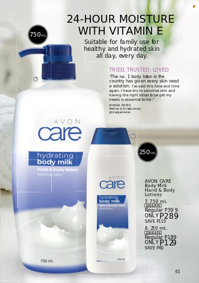 thumbnail - Avon offer  - 1.7.2022 - 31.7.2022 - Sales products - Avon, body lotion, body milk, Target. Page 61.