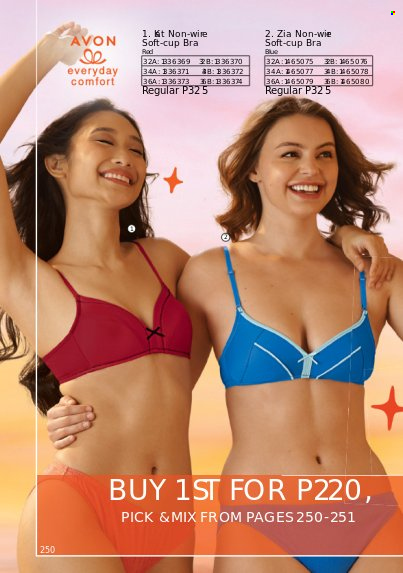 thumbnail - Avon offer  - 1.7.2022 - 31.7.2022 - Sales products - Avon, cup, bra. Page 250.