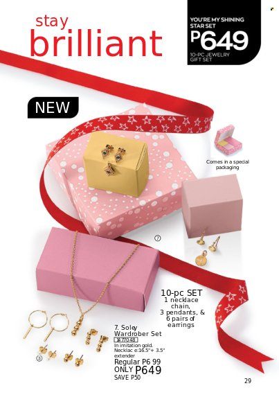 thumbnail - Avon offer  - Sales products - gift set, earrings, necklace, pendant, jewelry. Page 29.