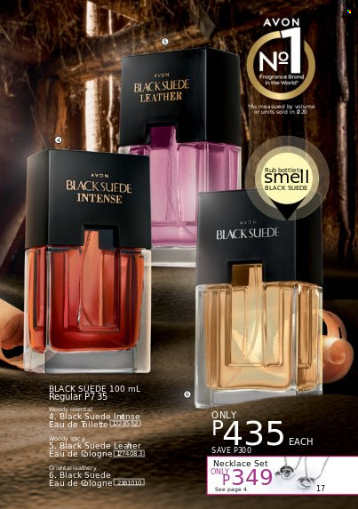 thumbnail - Avon offer  - 1.8.2022 - 31.8.2022 - Sales products - Avon, cologne, fragrance, necklace. Page 17.