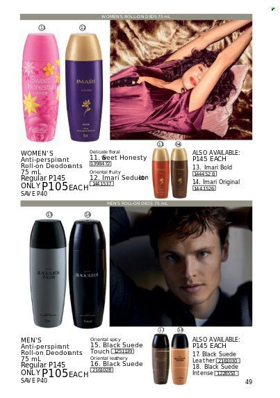 thumbnail - Avon offer  - 1.8.2022 - 31.8.2022 - Sales products - anti-perspirant, roll-on, Imari. Page 49.